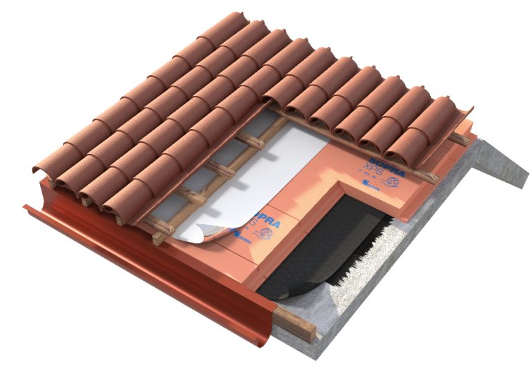COPERTURA INCLINATA A FALDE CON SISTEMA TETTO (IN CEMENTO) VENTILATO  5B2_XPS